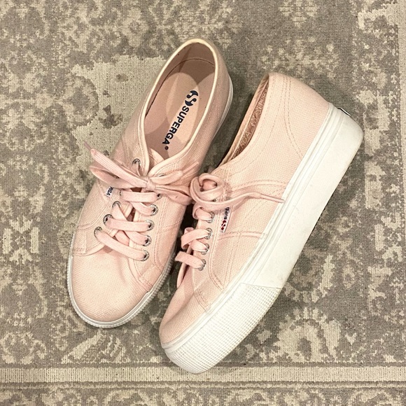 pink platform superga